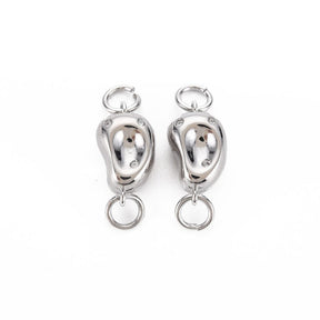 Bean-shaped Magnet Clasp – Silver-plated (14x7.5x5mm) - Uniq Perler - 0000013735
