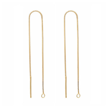 Box Ørekæde – Forgyldt 925 Sterling Sølv (100mm) - Uniq Perler - 3584833