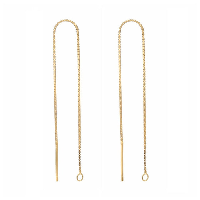 Box Ørekæde – Forgyldt 925 Sterling Sølv (100mm) - Uniq Perler - 3584833