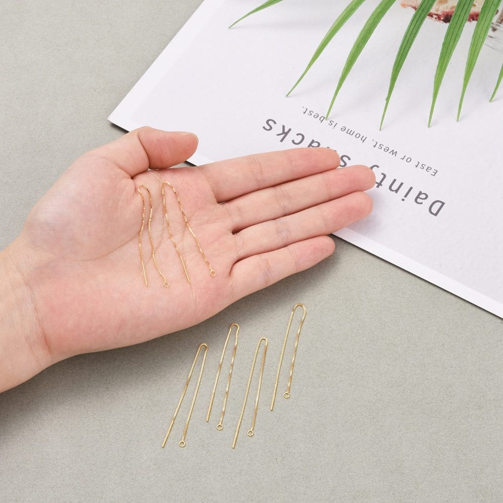 Box Ørekæde – Forgyldt 925 Sterling Sølv (100mm) - Uniq Perler - 3584833