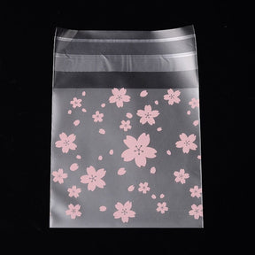 Cellophane Bags With Flowers (10x7cm), 100 pcs - Uniq Perler - 0000013635