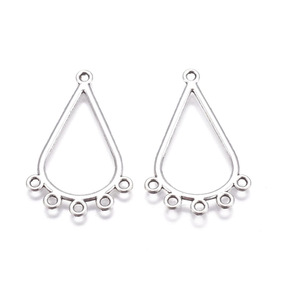 Chandelier Mellemled, Forsølvet, (37x24mm) - Uniq Perler - 0000013740