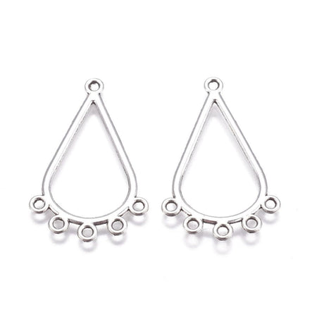 Chandelier Mellemled, Forsølvet, (37x24mm) - Uniq Perler - 0000013740