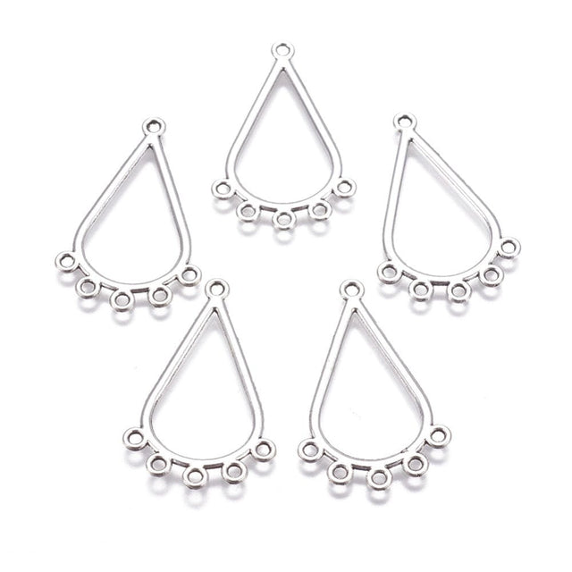 Chandelier Mellemled, Forsølvet, (37x24mm) - Uniq Perler - 0000013740