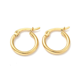 Hoops - 18K Gold-plated Steel (15mm) - Uniq Perler - 128381