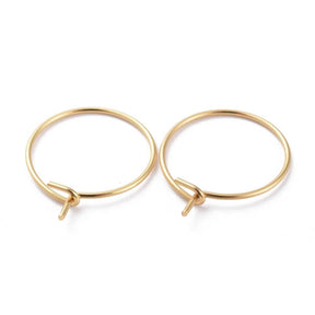 Hoops - 18K Gold-plated Steel (15mm) - Uniq Perler - 168632
