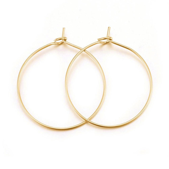 Creoler - Forgyldt (25mm) 6 Par - Uniq Perler - 0000003083