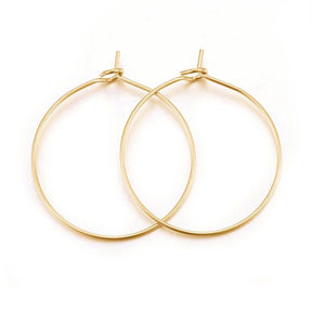 Hoop Earrings - Gold Plated (30mm) 1 Or 10 Pairs - Uniq Perler - 0000008607