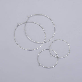 Creoler Med Mønster – Sterling Sølv 925 (20mm) - Uniq Perler - 0000007161