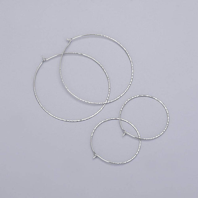 Creoler Med Mønster – Sterling Sølv 925 (20mm) - Uniq Perler - 0000007161