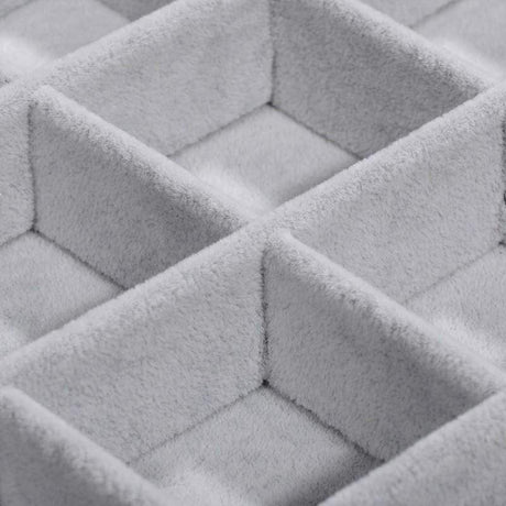 Display Med 24 Rum – Grå Velour (35x24x5cm) - Uniq Perler - 496843