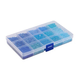 DIY Kasse Med 15 Blå Farver Seed Beads (2mm) - Uniq Perler - 924837374