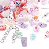 DIY Sæt Med Natursten, Ørekroge, Smykkematerialer Og Elastik - Uniq Perler - 0000013468