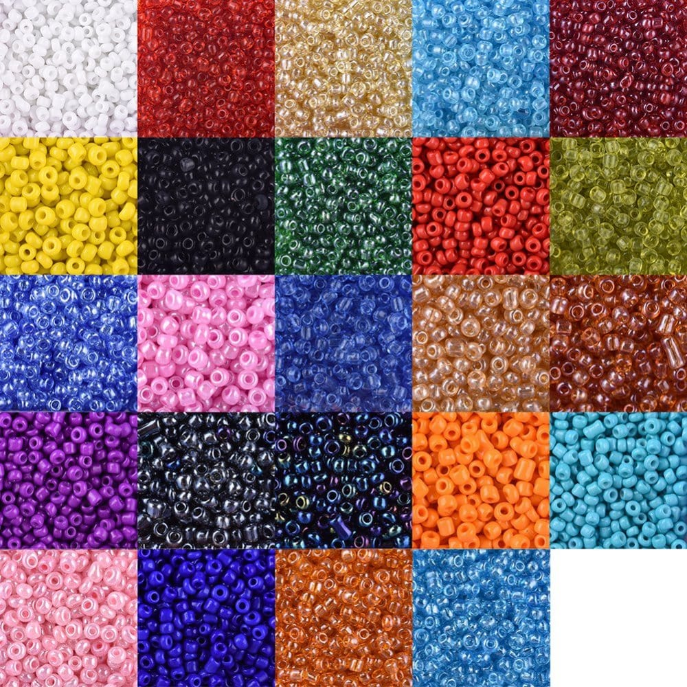 DIY Smykkesæt – 24 Farver Seed Beads, Bogstavperler & Elastik - Uniq Perler - 0000013469