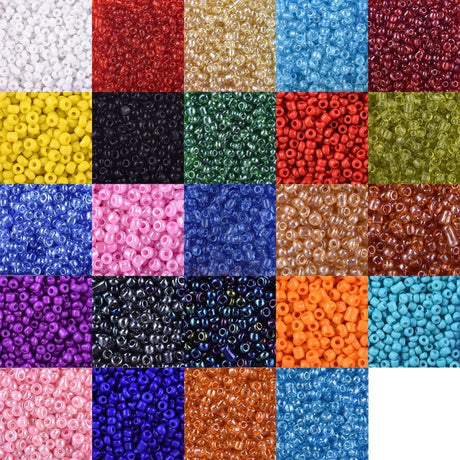 DIY Smykkesæt – 24 Farver Seed Beads, Bogstavperler & Elastik - Uniq Perler - 0000013469
