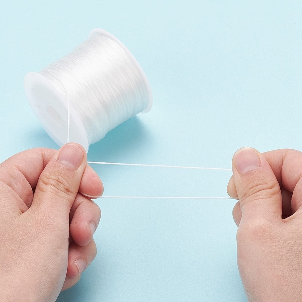 Elastiksnor – Hvid, Flad (0,8mm, 60m) - Uniq Perler - 6774478