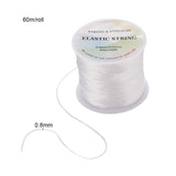 Elastiksnor – Hvid, Flad (0,8mm, 60m) - Uniq Perler - 6774478