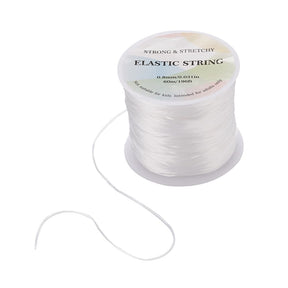 Elastikschnur – Weiß, Flach (0,8mm, 60m) - Uniq Perler - 6774478