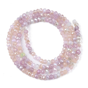 Elektroplattierte Glasperlen – Rosa, facettiert (3x2,5mm) - Uniq Perler - 764357