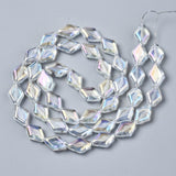 Elektroplatede Harlekin Glasperler, Klar, (8,5x9mm) - Uniq Perler - 529848