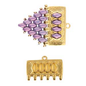 Endestykke / Lås Til Super Duo Perler – 24K Forgyldt (16,5x24,3mm) - Uniq Perler - 0196444014717