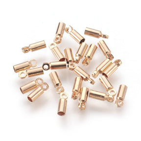 Endkappen – 18K Vergoldet Messing (6x2mm, Lochgröße: 0,8mm) 5 Stück - Uniq Perler - 0000008684