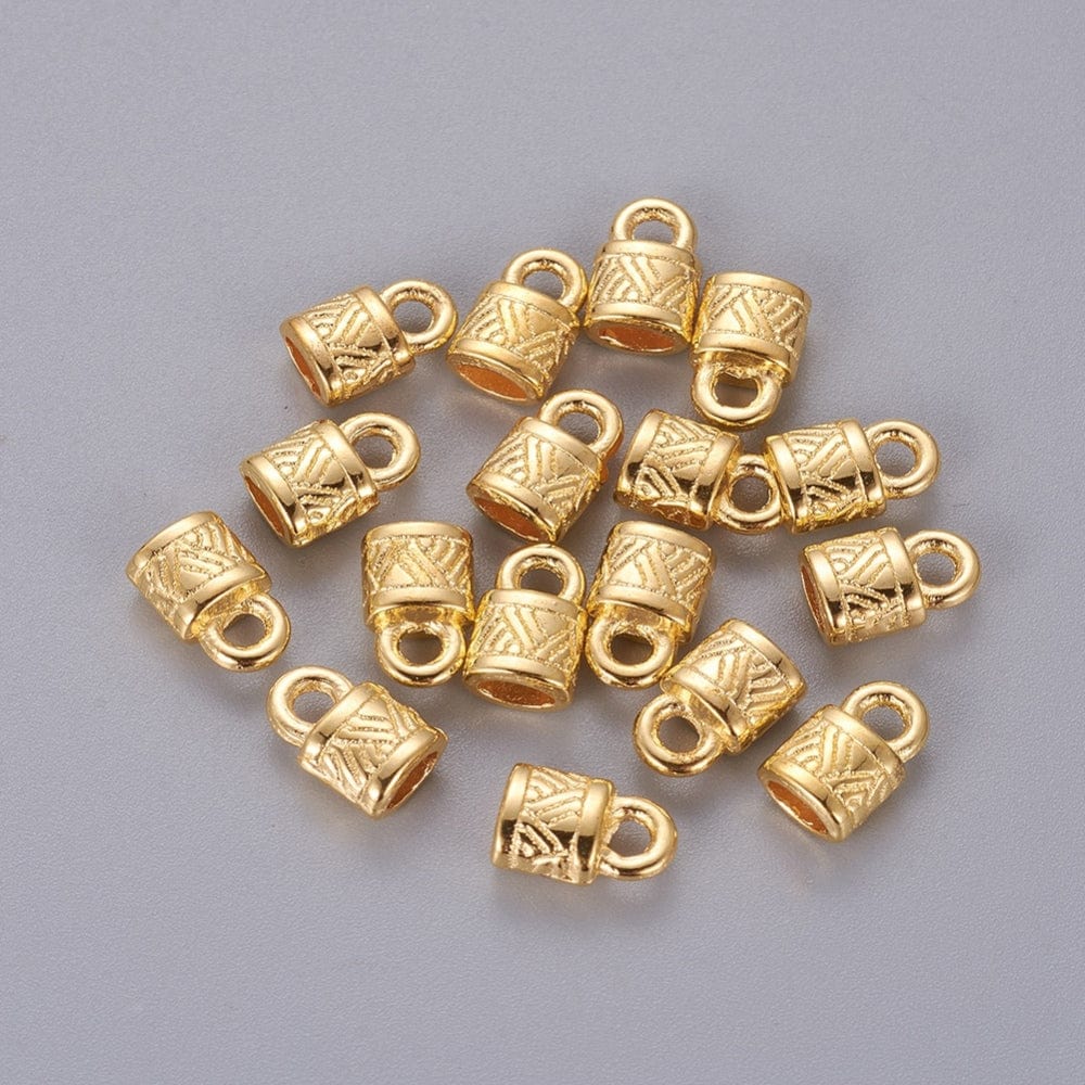 Endestykker – Antik 18K Forgyldt, Mønstret (10x6,5x4,5mm), 2 stk. - Uniq Perler - 0000011124, 120004345670915506914859