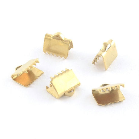 Endestykker, Forgyldt Stål, 8x8,5mm, (10 Stk) - Uniq Perler - 0000005585