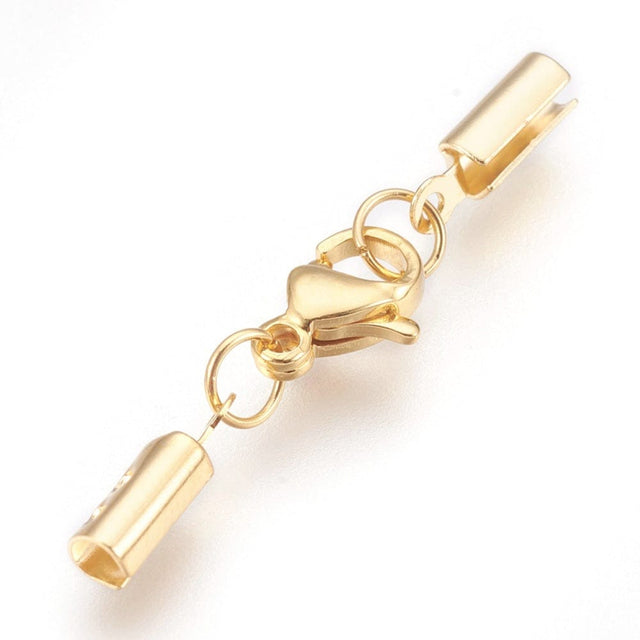 Endestykker Med Lås – 18K Forgyldt Stål (32mm) - Uniq Perler - 337842