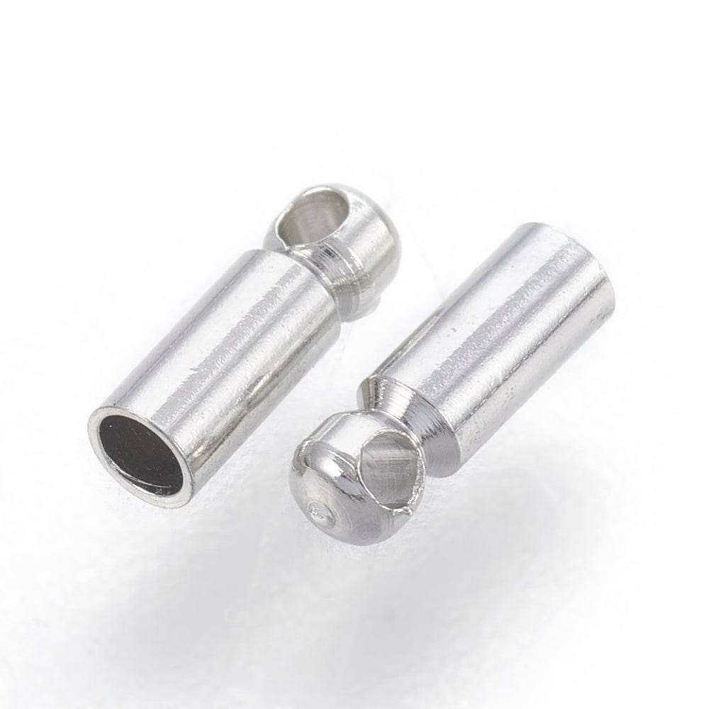 Endestykker – Platinium, Cylinderformet (6x2mm), 10 Stk - Uniq Perler - 0000010759, 140593545688915691192858