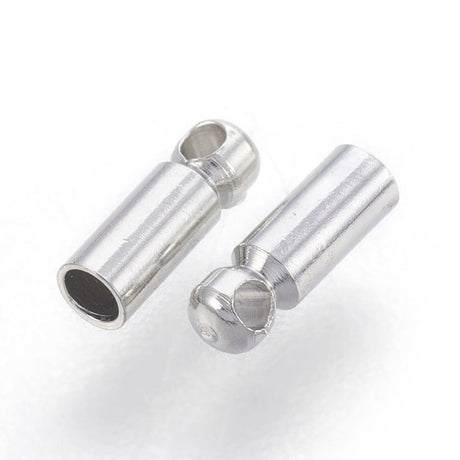 Endestykker – Platinium, Cylinderformet (6x2mm), 10 Stk - Uniq Perler - 0000010759, 140593545688915691192858