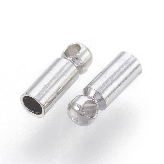 Endestykker – Platinium, Cylinderformet (6x2mm), 10 Stk - Uniq Perler - 0000010759, 140593545688915691192858