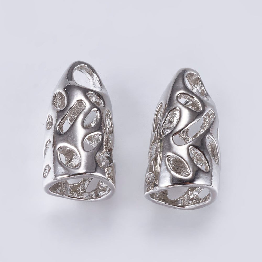 Endestykker – Platiniumsfarvet, Dekorativt Mønster (19,5x10,5mm, Hulstr: 8mm) - Uniq Perler - 0000009059, 163143745679914500564857