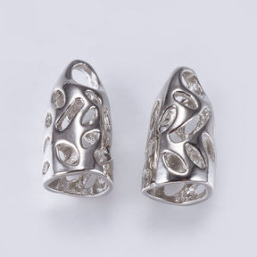 Endstücke – Platinfarben, dekoratives Muster (19,5x10,5mm, Lochgröße: 8mm) - Uniq Perler - 0000009059, 163143745679914500564857