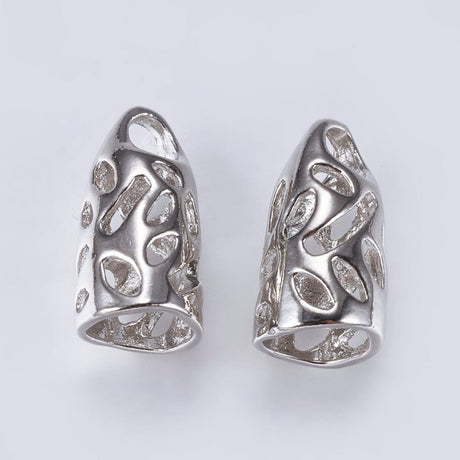 Endestykker – Platiniumsfarvet, Dekorativt Mønster (19,5x10,5mm, Hulstr: 8mm) - Uniq Perler - 0000009059, 163143745679914500564857