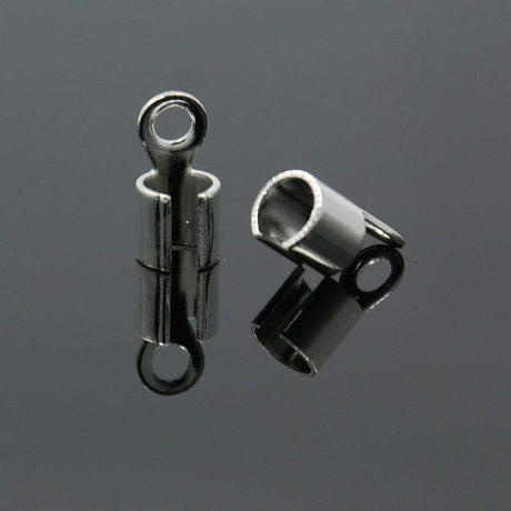 Endestykker/Crimp Ends, Forsølvet, 10x5x3mm, 10 Stk - Uniq Perler - 085850