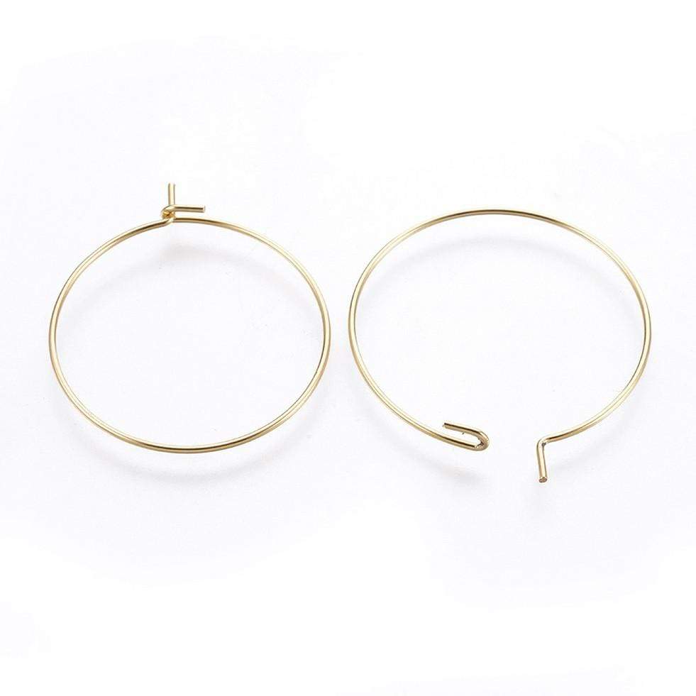 Enkle Creoler - Forgyldt Stål (25mm) 10 Par - Uniq Perler - 0000004246