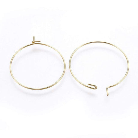 Enkle Creoler - Forgyldt Stål (25mm) 10 Par - Uniq Perler - 0000004246