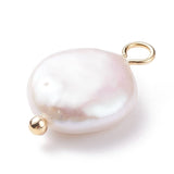 Ferskvandsperle Vedhæng, Forgyldt, Coin, 11x17mm - Uniq Perler - 0000012217