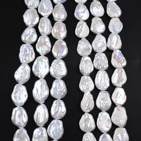 Süßwasserperlen – Weiß, Barock Leicht Tropfenförmig, Grade AA (17 - 18mm) - Uniq Perler - 0000013591