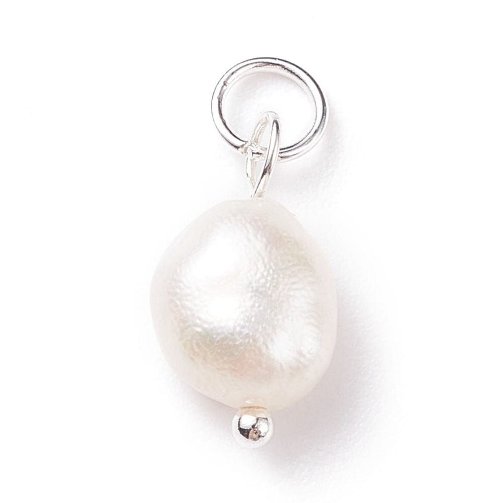 Ferskvandsperler Nugget Vedhæng med Messing (15x7mm, 10 stk) - Uniq Perler - 564892