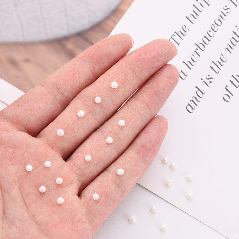 Ferskvandsperler, Topboret/Anboret, 3,5mm, (2 Stk) - Uniq Perler - 274737