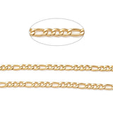 Figaro Kæde, Langtidsholdbar Forgyldt Stål, (4x3mm) - Uniq Perler - 738294