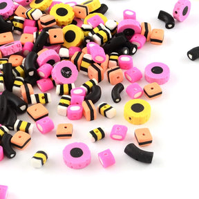 Fimo Beads, Licorice Confection Mix, 7 - 14mm, (50 pcs) - Uniq Perler - 0000012879
