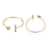 Fingerring Til Topboret Perle – Forgyldt, Justerbar (18mm) - Uniq Perler - 0056102311