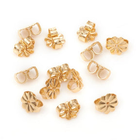 Flower Bagstoppare - 18K Förgylld Stål (6,5x6x3,5mm), 10 st - Uniq Perler - 0000007348