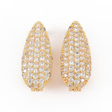 Fold Over Lås Med Klare Zirkonia Sten, 18K Forgyldt, (21x9x10mm) - Uniq Perler - 864572