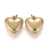 Forgyldt Stål Hjerte Med Ingravering: MOM - Uniq Perler - 0000009301