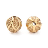 Forgyldt Stål Perle Med Flot Mønster, 9,5mm - Uniq Perler - 0000013065