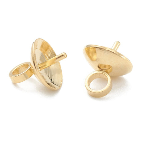 Forgyldt Stiftøsken – (7x6mm, 10 Stk) - Uniq Perler - 161142545688923655551848